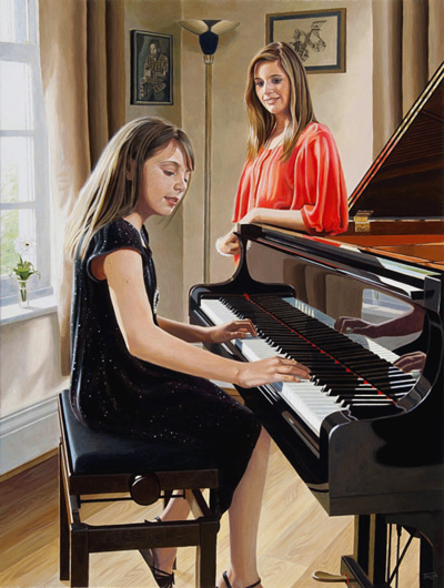40 x 30 inch canvas, Ellie and Chloe by Simon Taylor