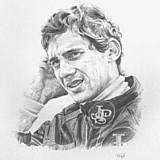 Ayrton Senna Drawing by Simon Taylor