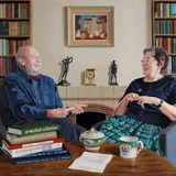Richard and Caroline portrait painting by Simon Taylor