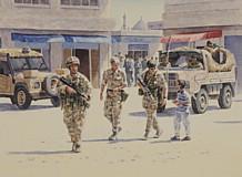 1RHA in Iraq Watercolour by Simon Taylor
